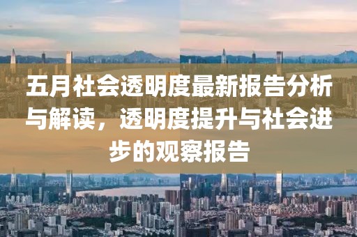 五月社会透明度最新报告分析与解读，透明度提升与社会进步的观察报告