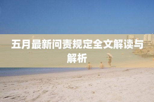 五月最新问责规定全文解读与解析
