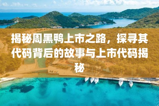 揭秘周黑鸭上市之路，探寻其代码背后的故事与上市代码揭秘