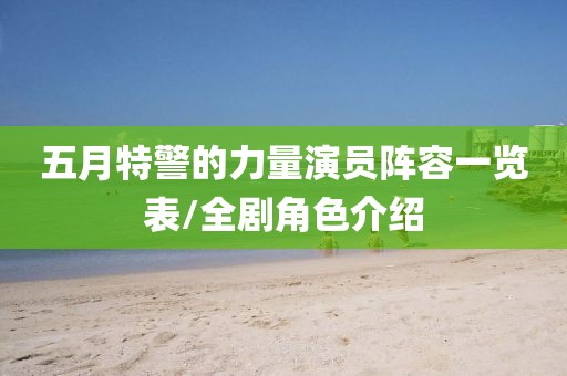 五月特警的力量演员阵容一览表/全剧角色介绍