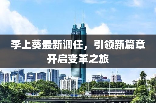 李上葵最新调任，引领新篇章开启变革之旅