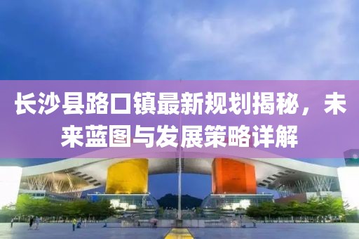 长沙县路口镇最新规划揭秘，未来蓝图与发展策略详解